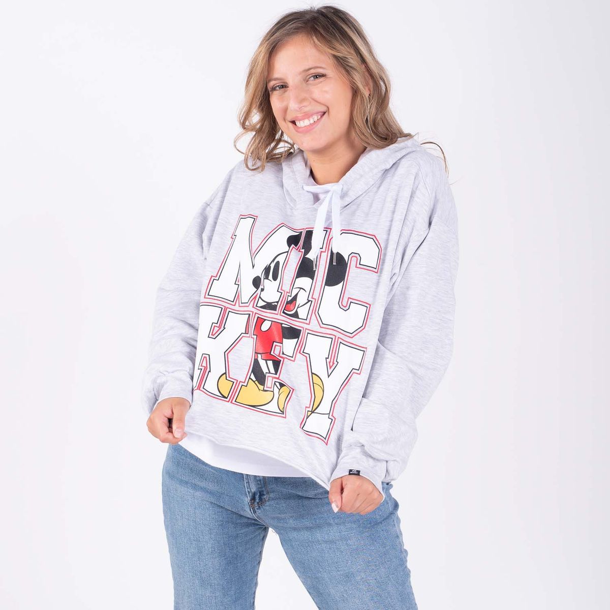 DISNEY - Poleron Mujer Mickey Gris Disney