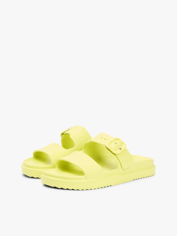 Sandalias Con Logo Esmaltado Amarillo