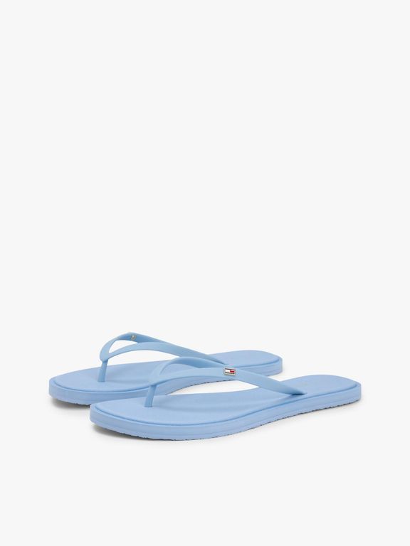 Sandalias Con Logo Esmaltado Celeste