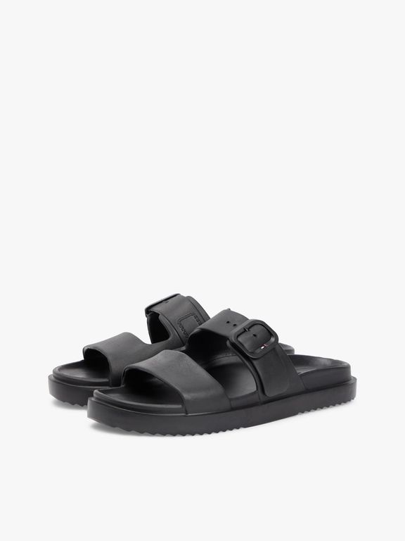 Sandalias Con Logo Esmaltado Negro