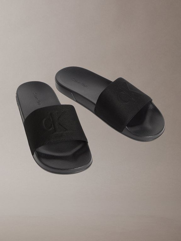 Sandalias Slide con Monograma Negro