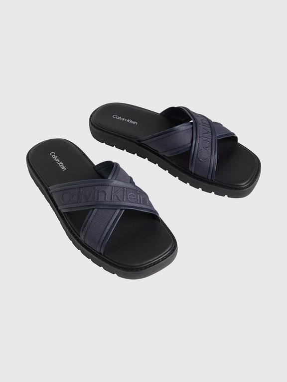 Sandalias Moldeadas con Tiras Cruzadas Azul