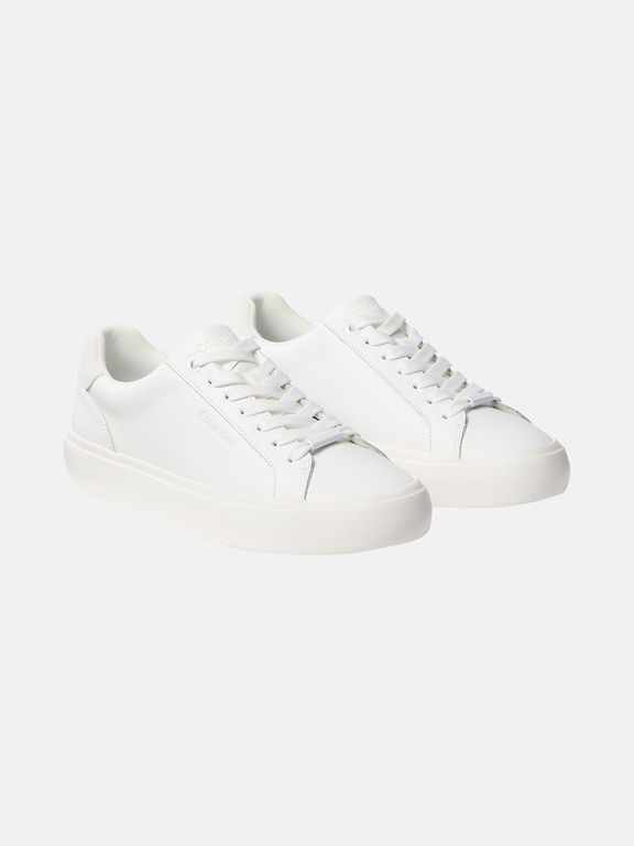 Zapatillas Urbanas de Cuero con Cordones Blanco