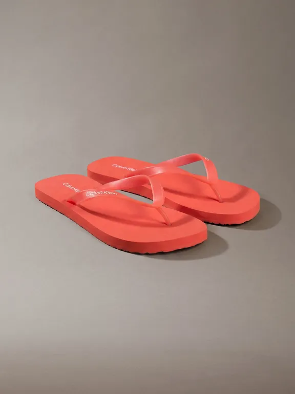 Sandalias Flip Flop con Logo Naranja