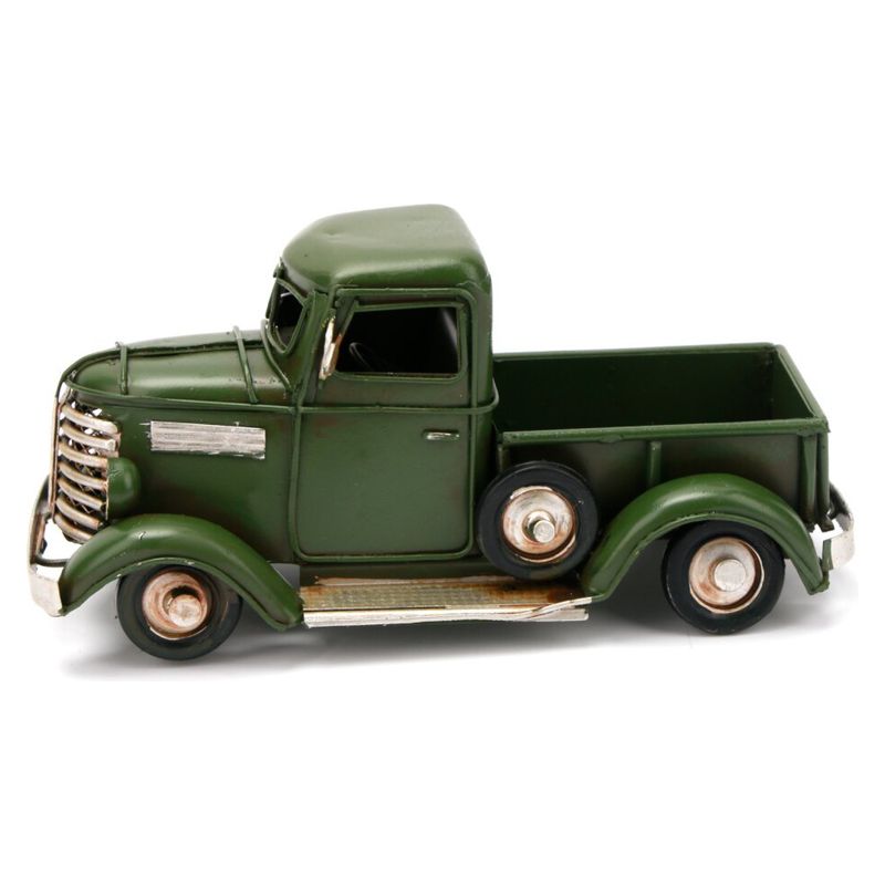 HOMEWELL - Camioneta Antigua 40S Verde Deco Metal 16X7.3X7Cm