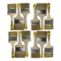 TORO - Brocha 3 Pulgada Pack 12 Unidades – Cerdas Mixtas y Mango de Madera Profesional