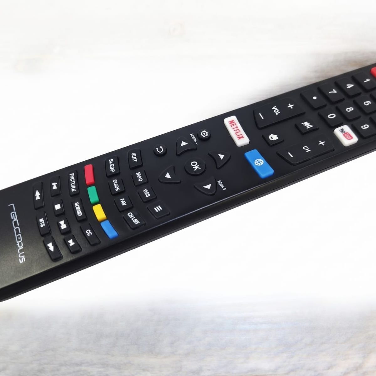 RECCORD - control remoto RC311S de smart tv RECCO PLUS fotos reales