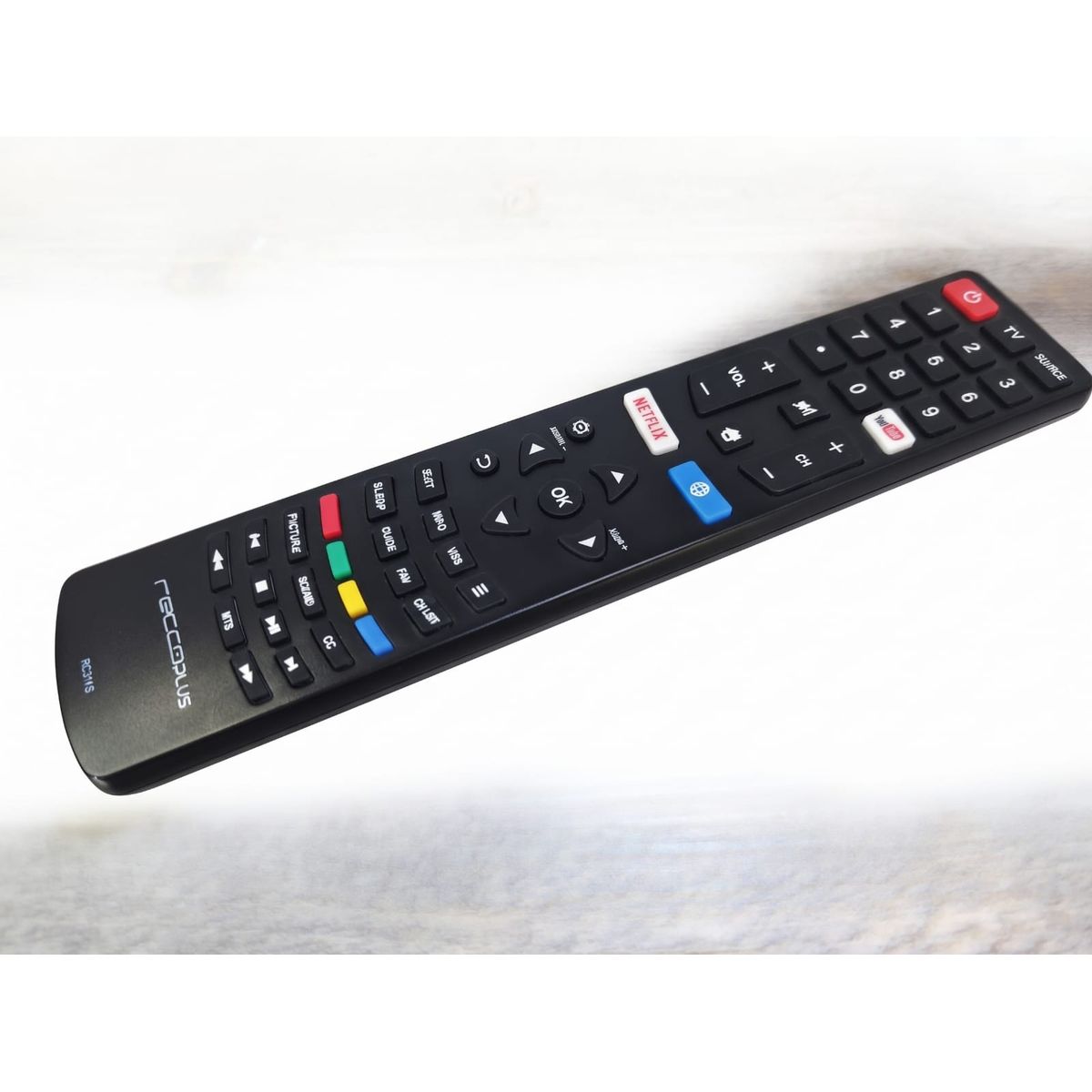 RECCORD - control remoto RC311S de smart tv RECCO PLUS fotos reales