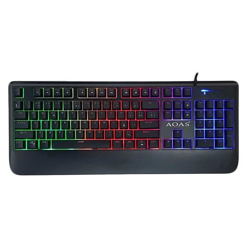 STORELAND - Teclado Gamer Iluminado Efecto Mecánico Ergonómico