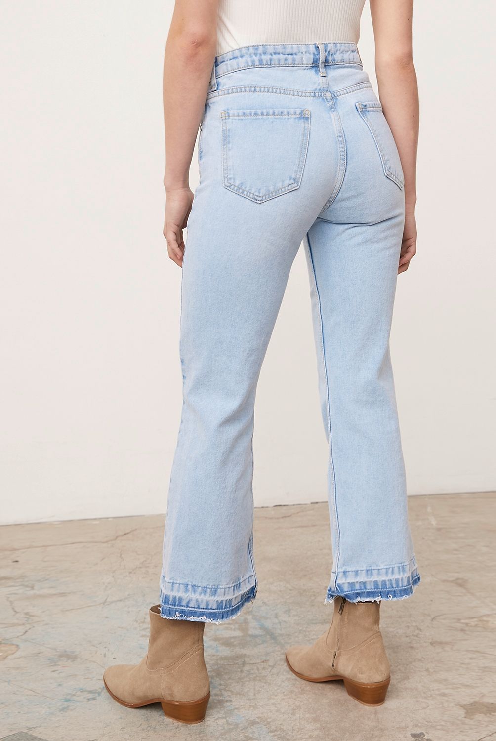 UNIVERSITY CLUB - University Club Jeans Flare Tiro Alto Denim Mujer