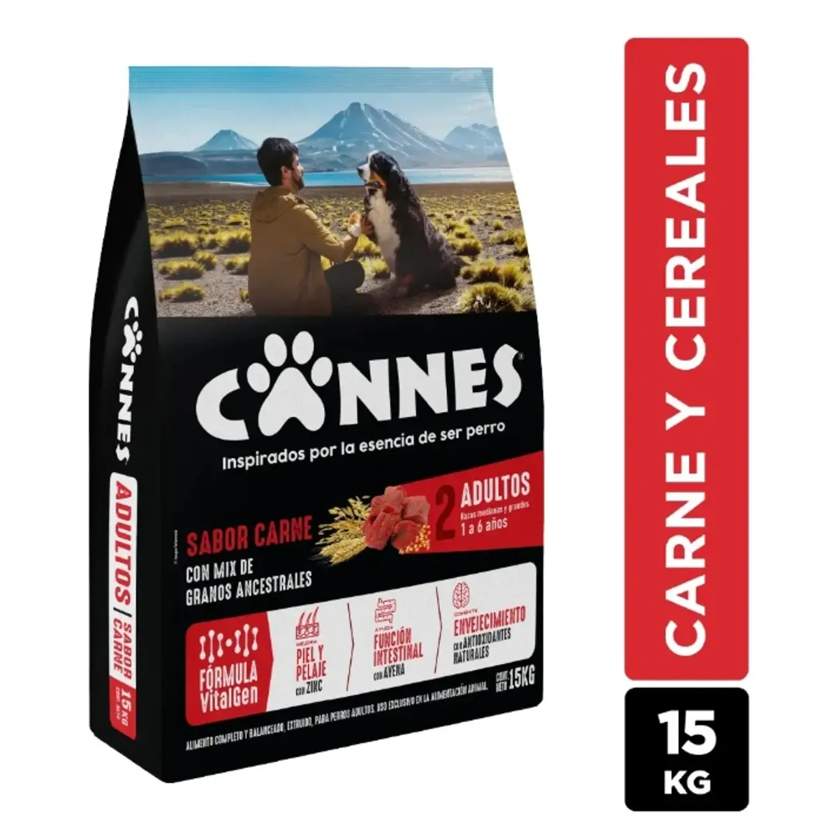 CANNES - Alimento Cannes Perro Adulto Sabor Carne 15 kg Premium