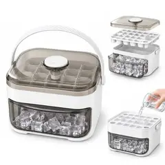 NUBETA - Bandeja Para Cubitos De Hielo Con Tapa Y Contenedor