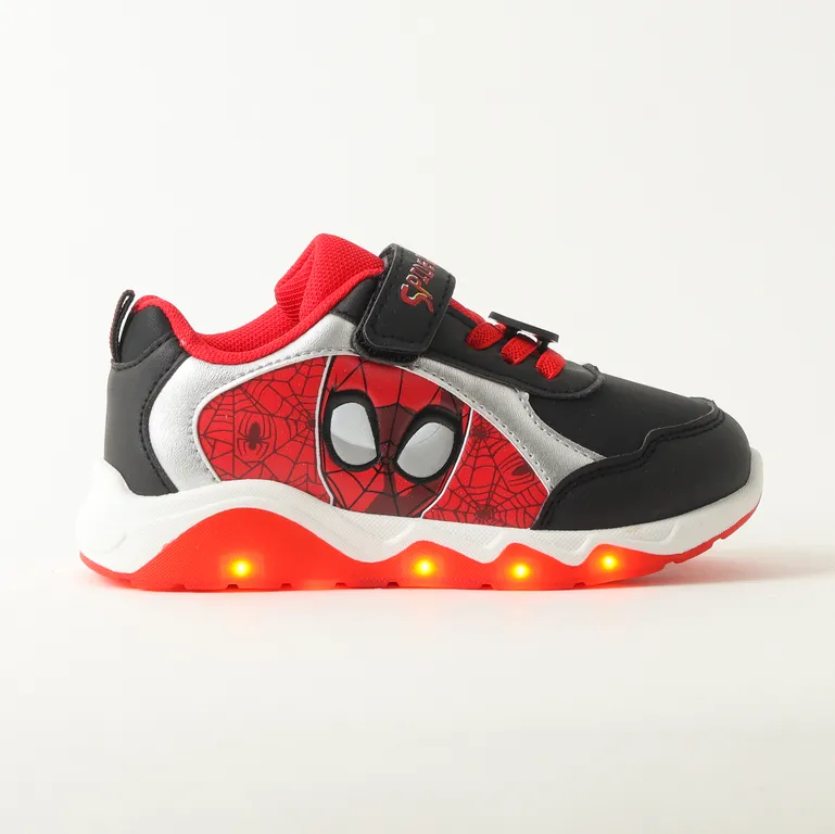 Zapatillas Con Luces Niño Spiderman Details Rojo