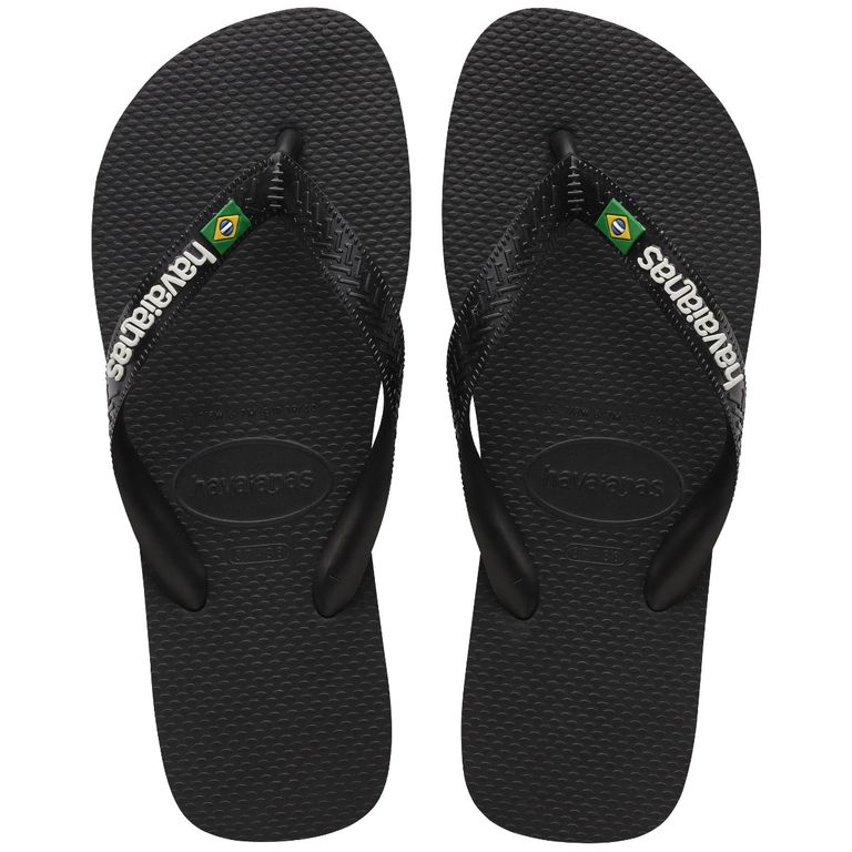 Sandalia Mujer Brasil Logo Negro
