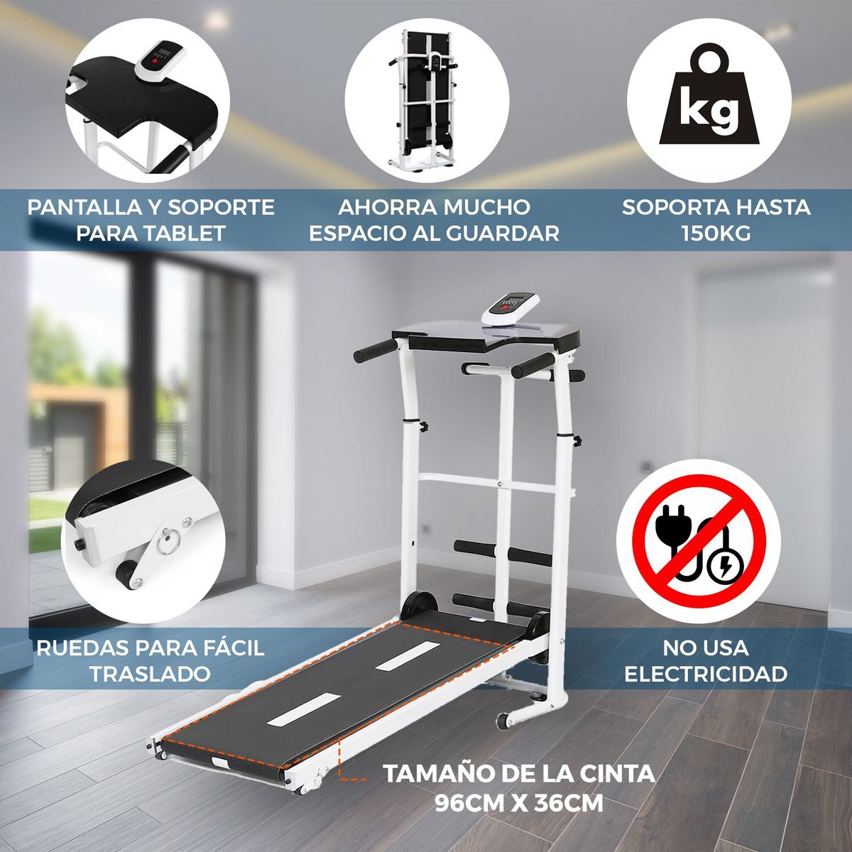 GLOBAL - Trotadora Caminadora Plegable Fitness