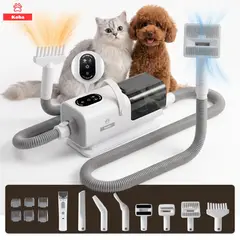 KOBA - Kit De Aseo 9 En 1 Máquina De Cortapelo Aspiradora y Secador Para Mascota Perros Gatos Michis