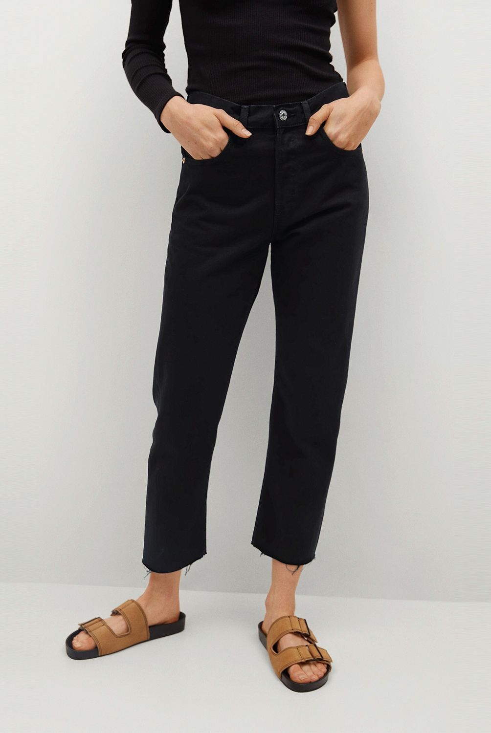 MANGO - Jeans Recto Havana Tiro Alto Mango