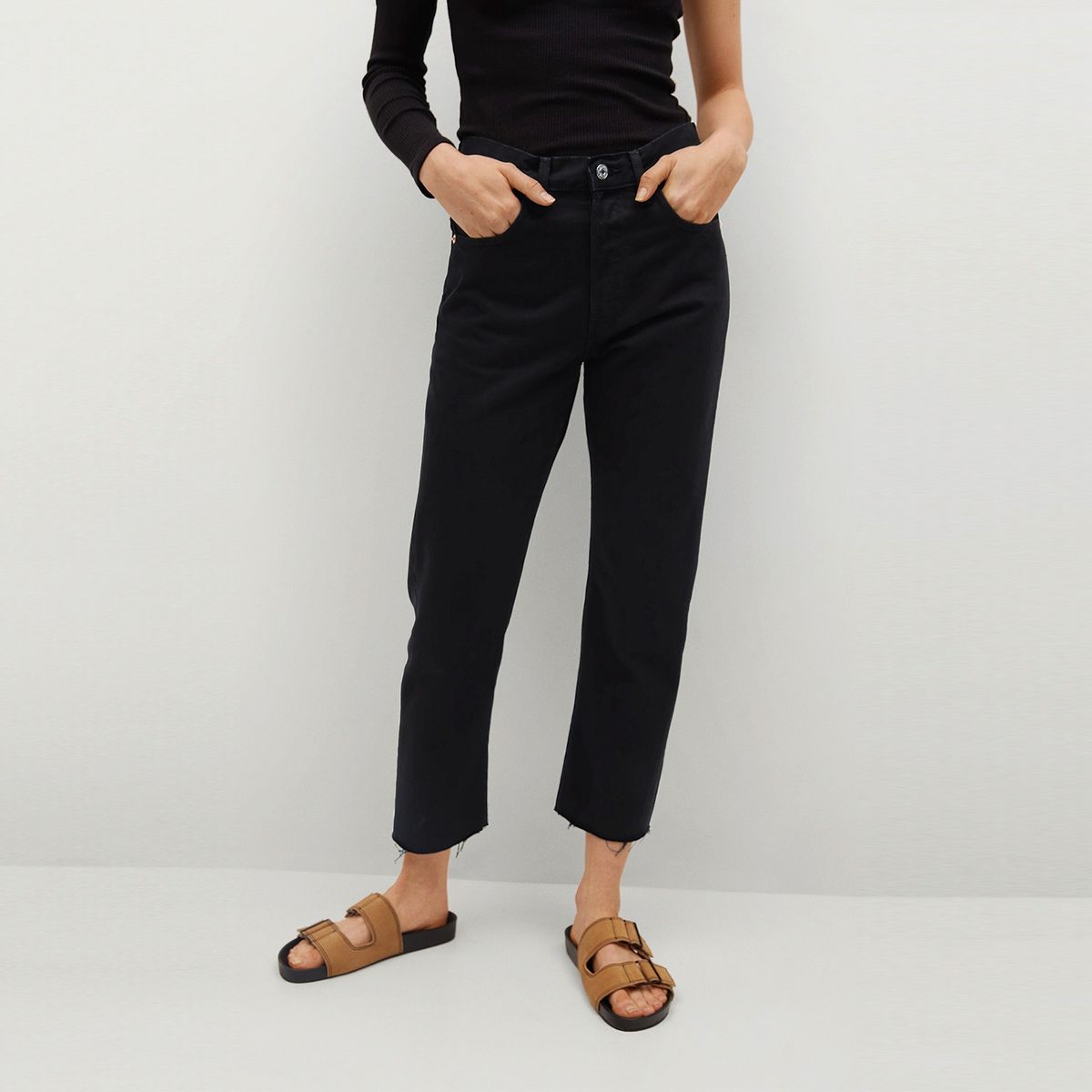 MANGO - Jeans Recto Havana Tiro Alto Mango