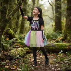 MUNDO ACTIVARTE - Disfraz Esqueleto Tutu Niña Halloween