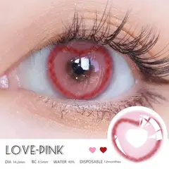 GENERICO - Halloween!! Lentes De Contacto Corazón Love Pink Anuales