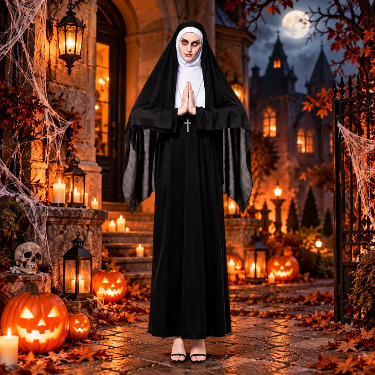 COTILLON ACTIVARTE - Disfraz La Monja Adulto Halloween Cotillón Activarte