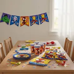 COTILLON ACTIVARTE - Pack Decoración Cumpleaños Spidey 18 Personas Cotillón Activarte