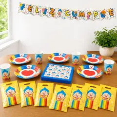 COTILLON ACTIVARTE - Pack Decoración Cumpleaños Plim Plim 30 Personas Cotillón Activarte