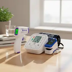 IRM - Pack Salud 3 En 1 Tensiometro Digital Brazo Oximetro Dedo Y Termometro Infrarrojo Sin Contacto