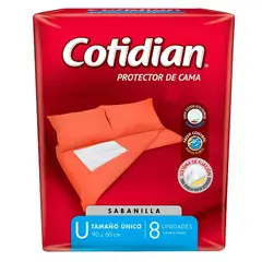 COTIDIAN - Sabanilla gel súper absorbente 8 unidades por envase