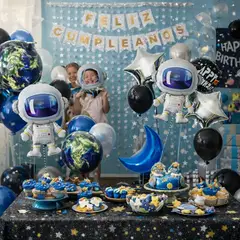COTILLON ACTIVARTE - Set Decoración Cumpleaños Espacial Astronautas y Planetas Cotillón Activarte