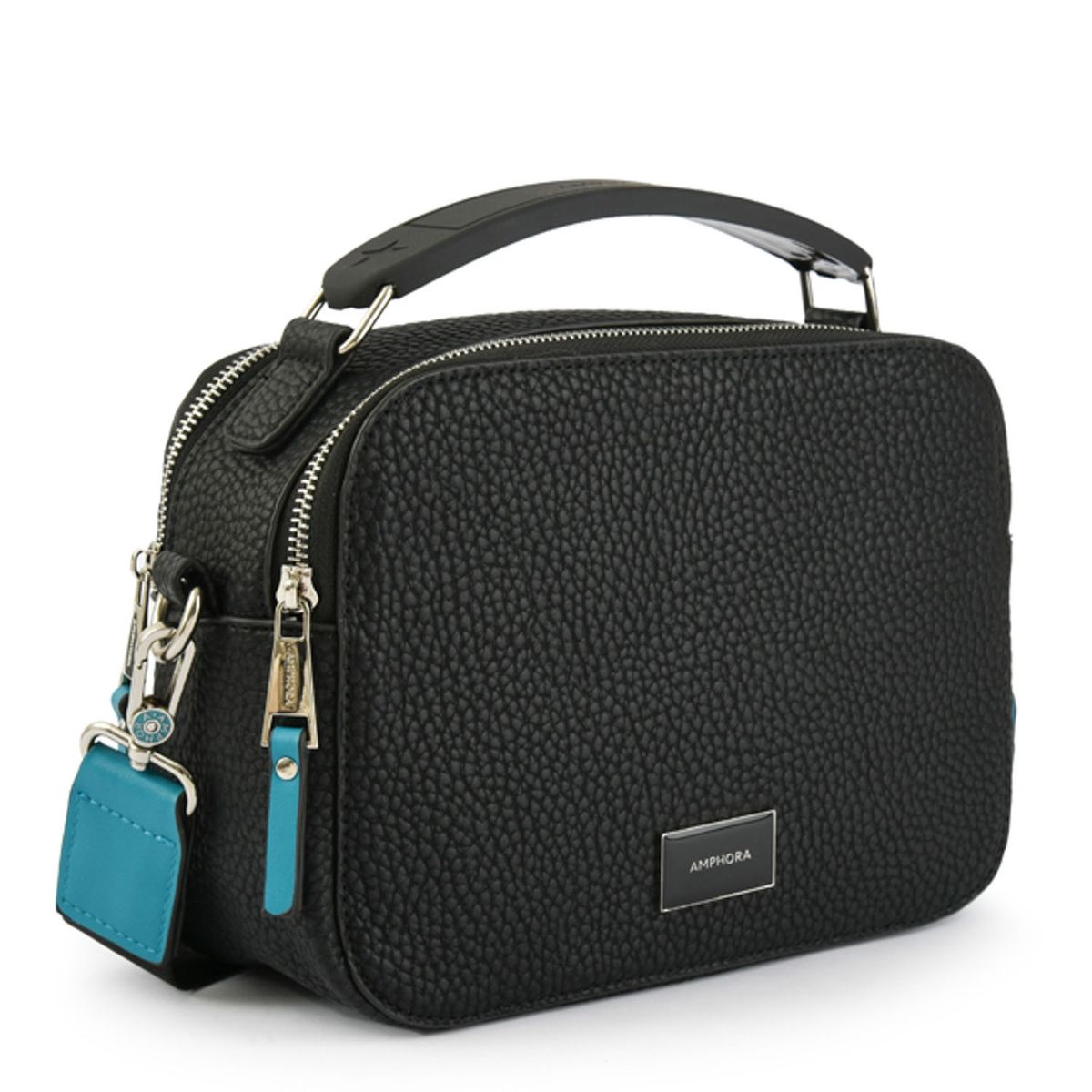 AMPHORA - Cartera Bandolera Mediana Lucian Negro Amphora
