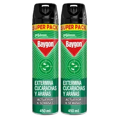 BAYGON - Pack 2 Insecticida Cucarachas y Arañas Aerosol 450 ml