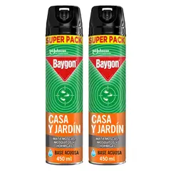 BAYGON - Pack 2 Insecticida Casa y Jardín Aerosol 450 ml