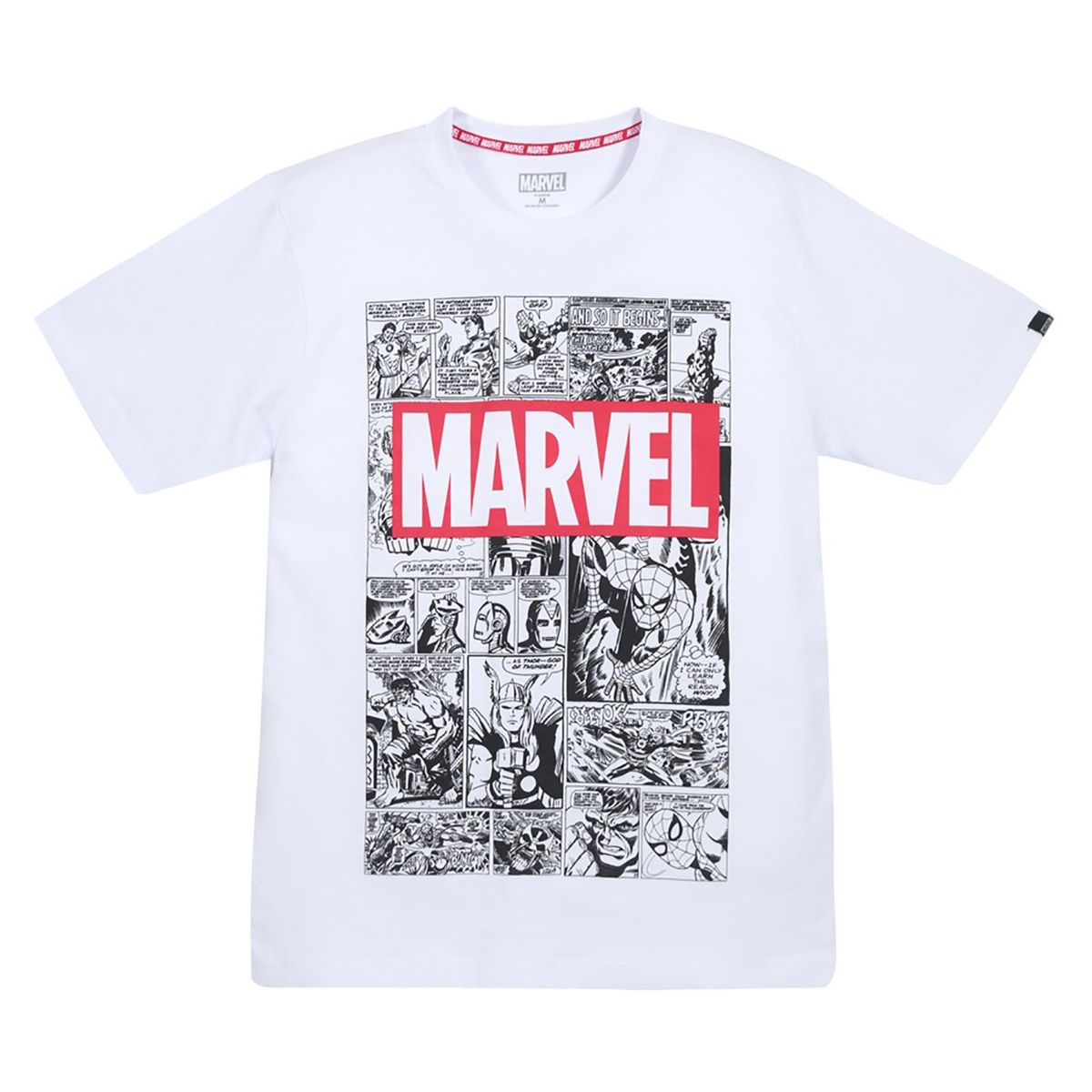 MARVEL - Polera Hombre Comics Blanco Marvel