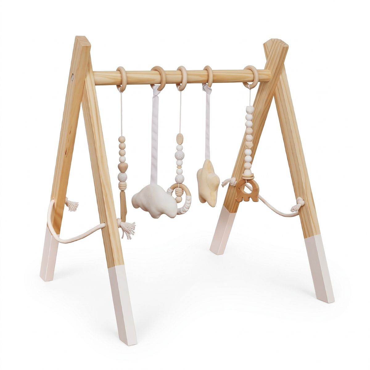 SPACEZAT - Gimnasio para Bebe de Madera Cuentas