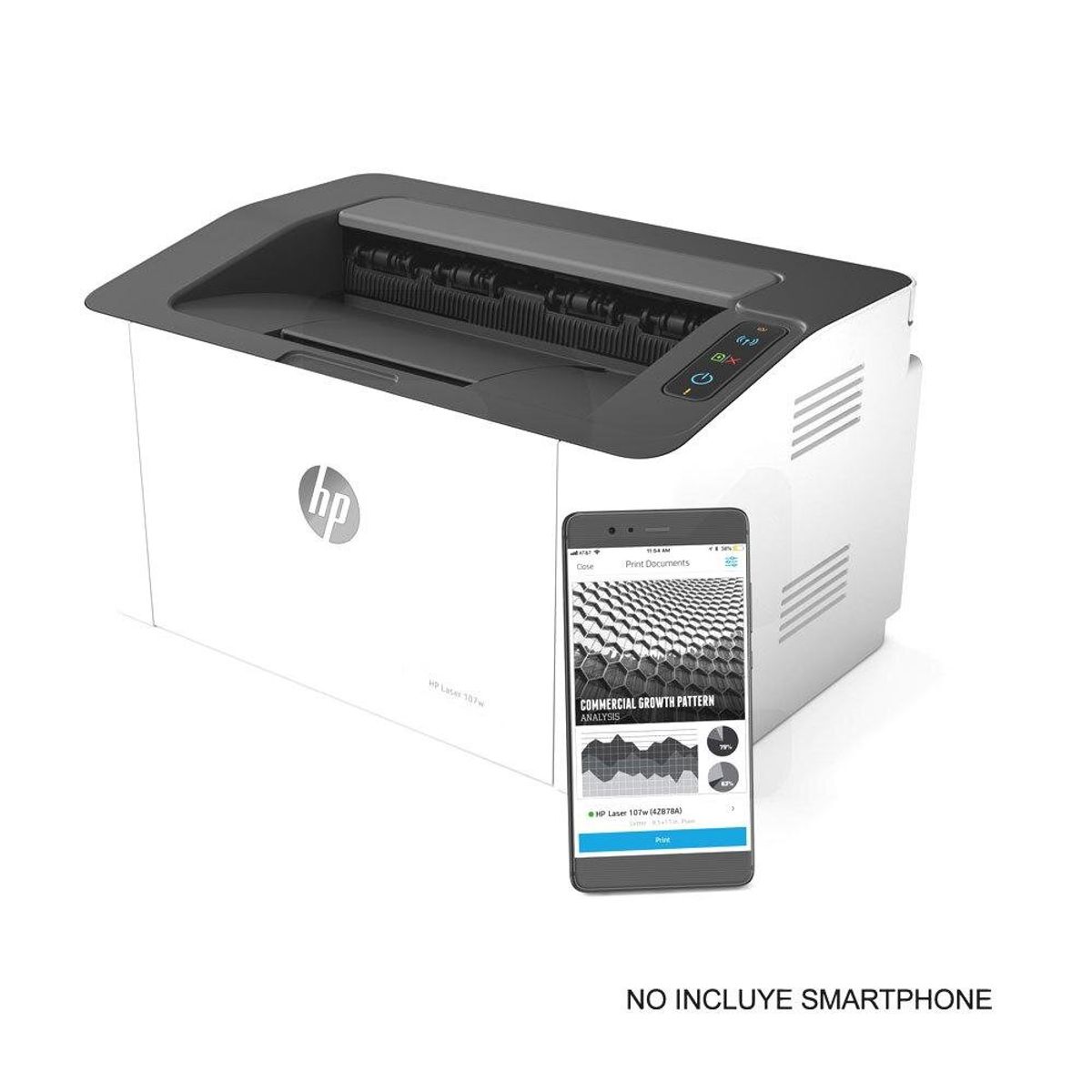 HP - Impresora Laser Blanco y Negro Hp 107W Wifi
