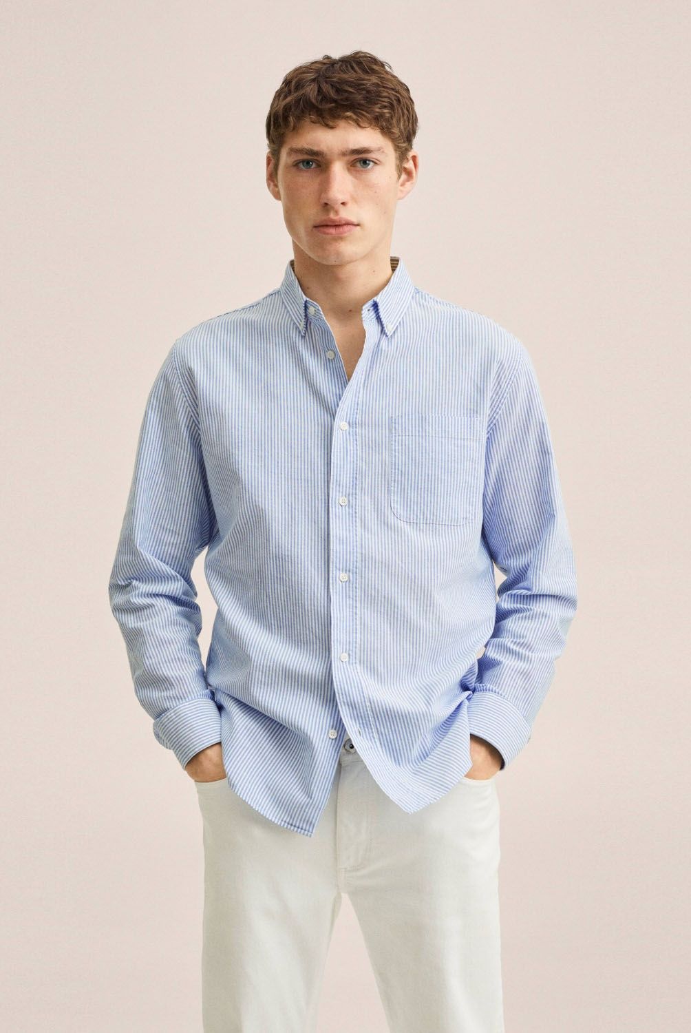 MANGO MAN - Mango Man Camisa Regular Fit Algodón Rayas Hombre