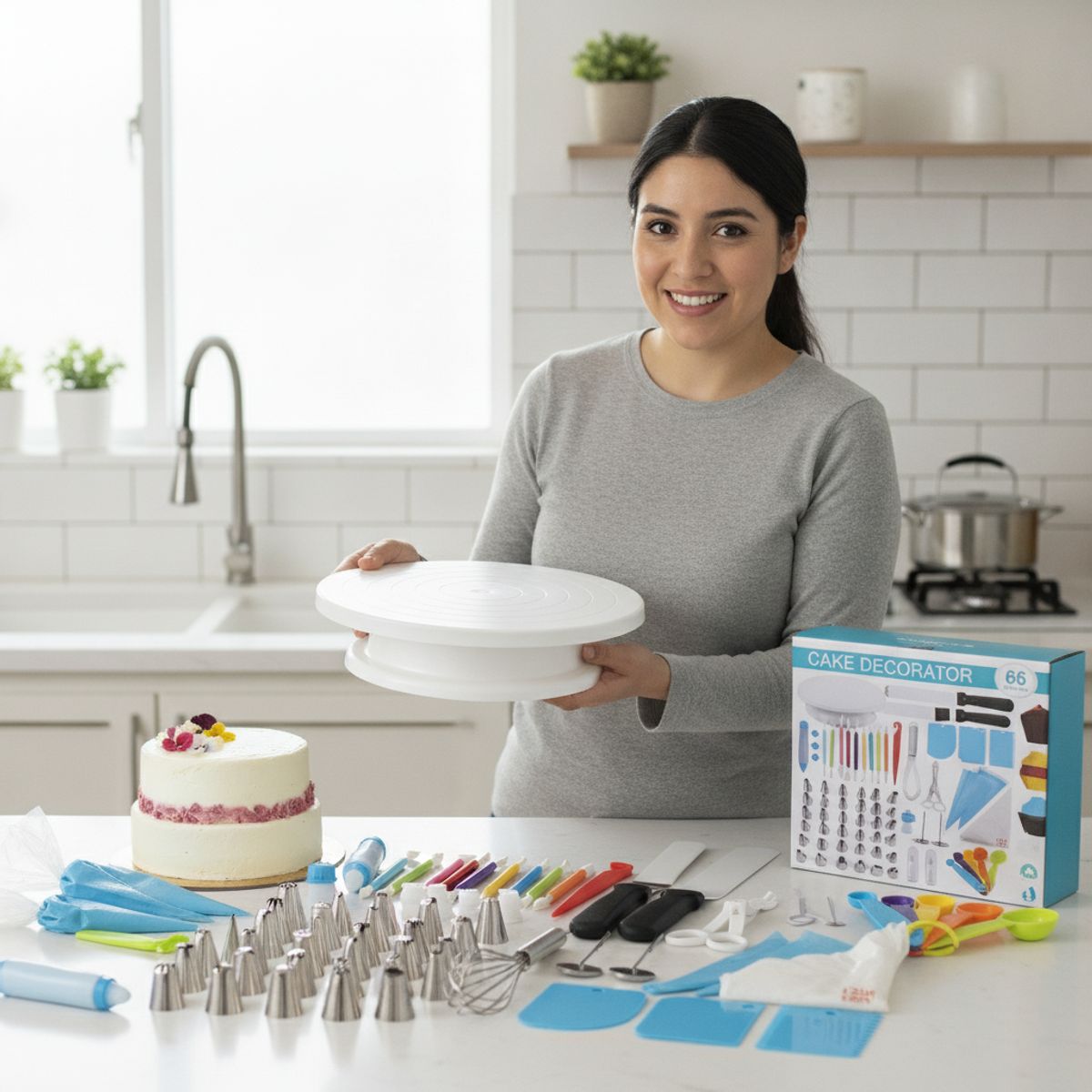 GENERICO Set Repostería Plato Giratorio Decoración Pastelería 66 Pcs ...