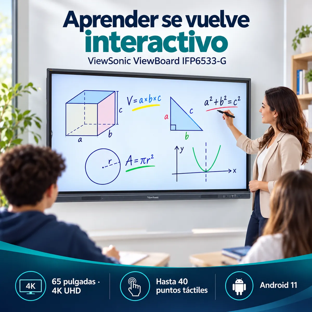 VIEWSONIC - ViewSonic IFP6533-G Pantalla Interactiva 65 4K Touch