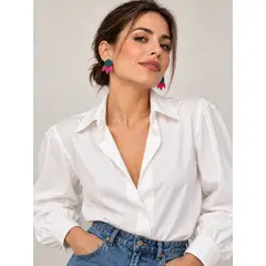 VC ACCESORIOS - Aros Pétalos - Cuero Natural