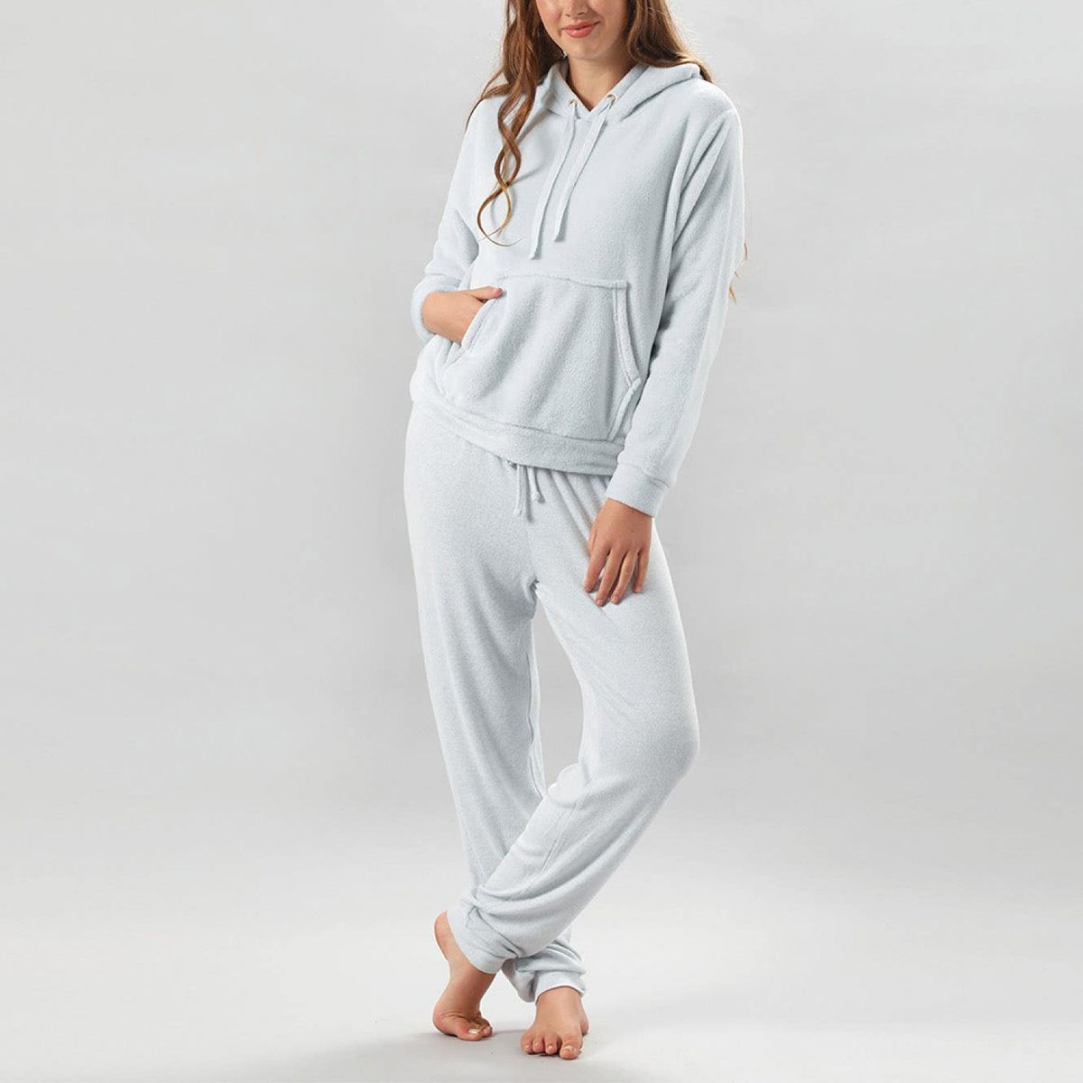 FLORES - Polerón Con Gorro Cerrado Mujer Flores