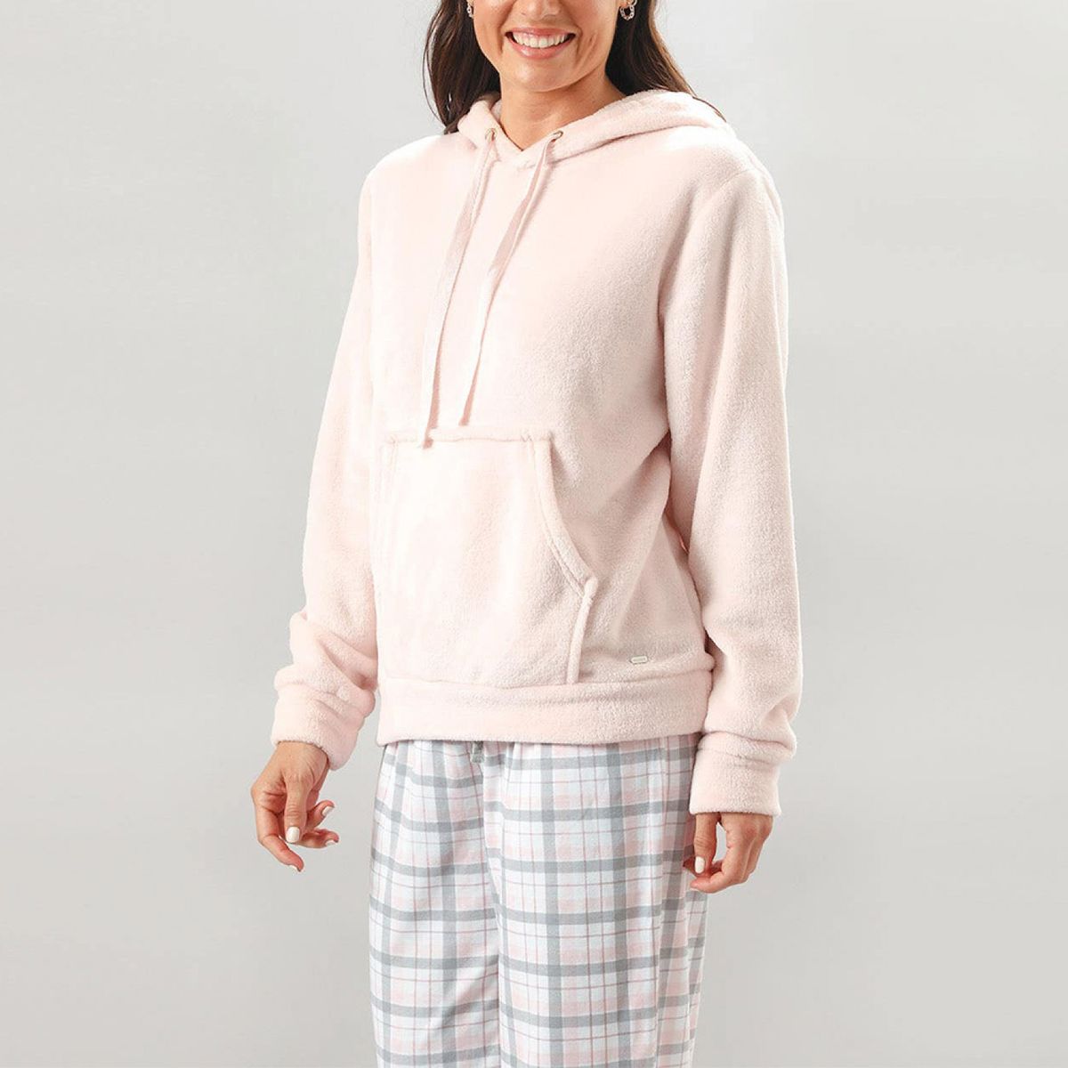 FLORES - Polerón Con Gorro Cerrado Mujer Flores