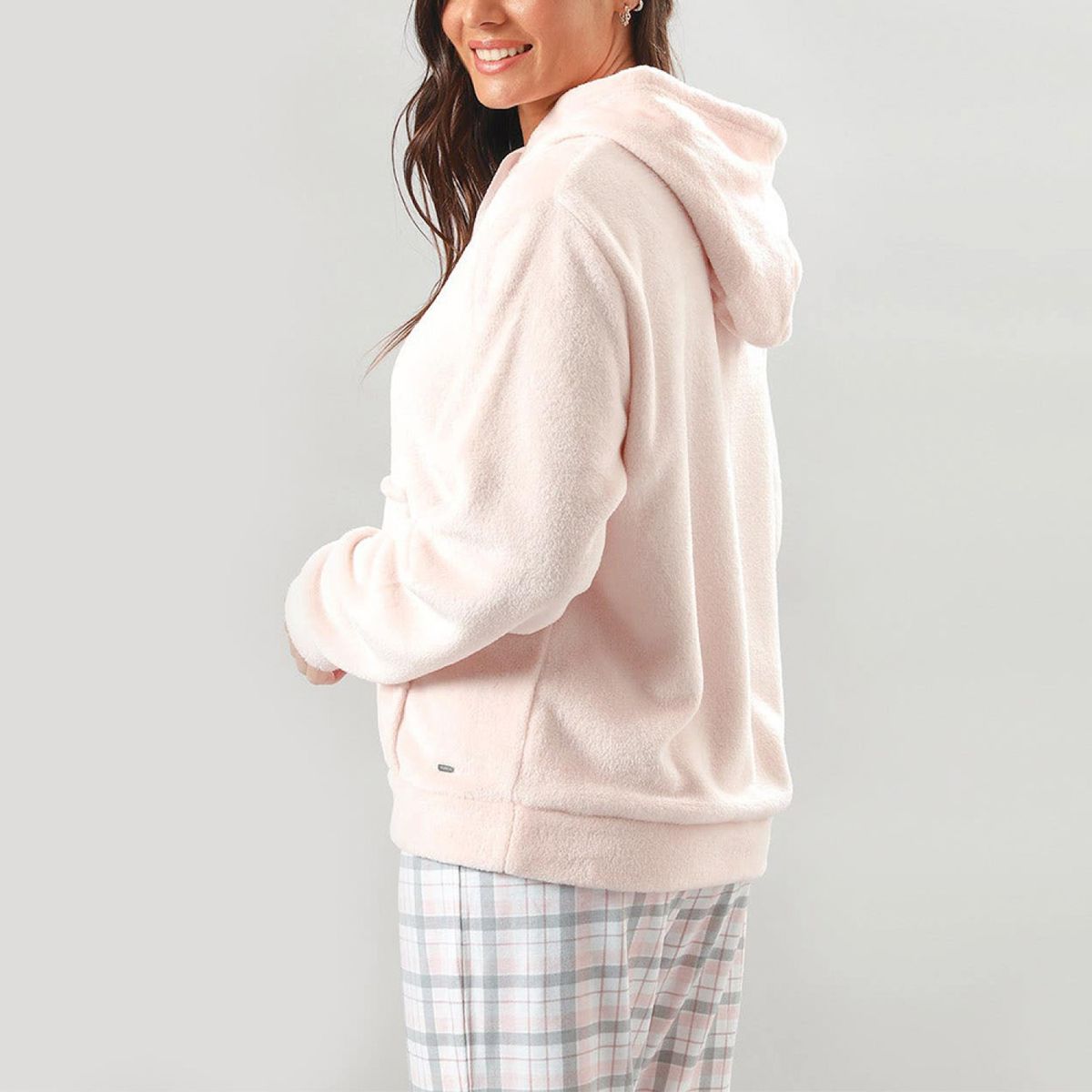 FLORES - Polerón Con Gorro Cerrado Mujer Flores