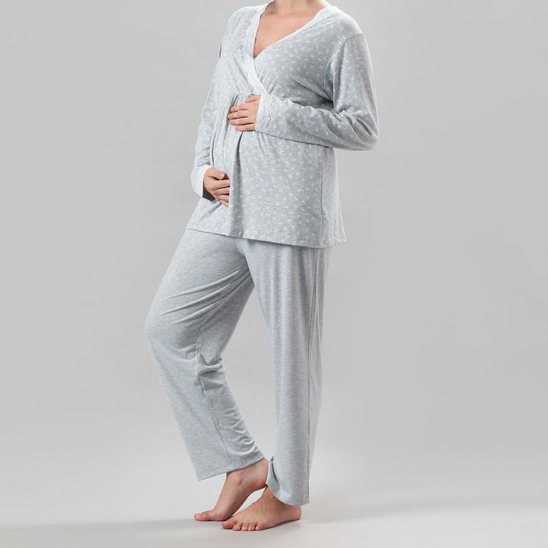 Top Pantalon Pijamas Maternales De Invierno Ropa Maternal Ropa