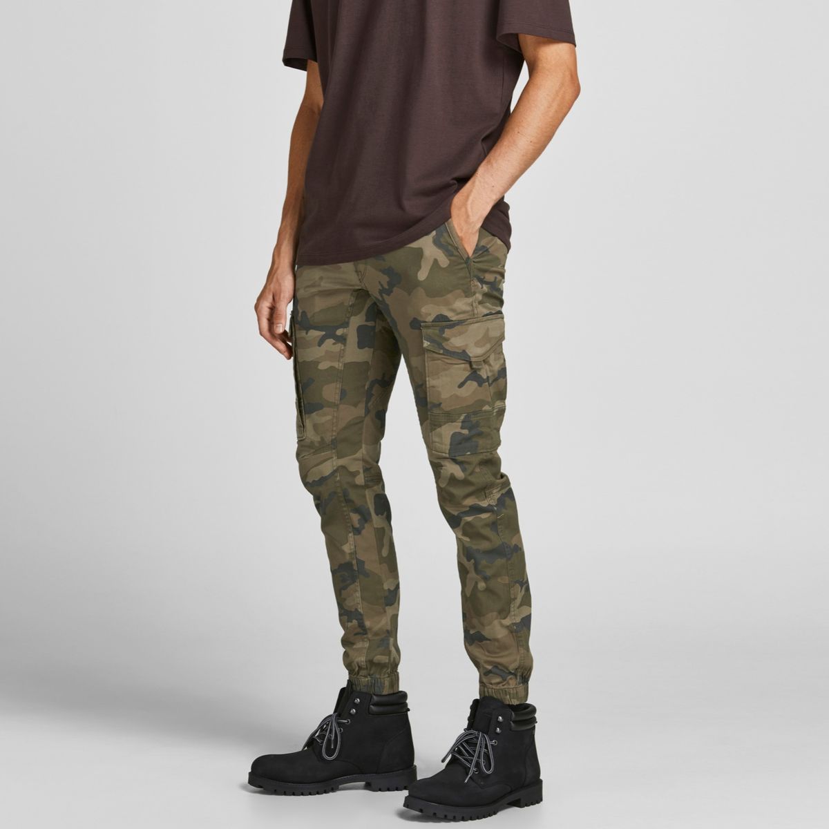 JACK&JONES - Pantalon Cargo Estampado Camuflaje