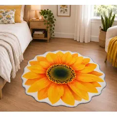 GENERICO - ALFOMBRA PIEL DE DURAZNO DECORATIVA CON FORMA DE FLOR