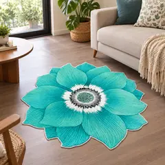 GENERICO - ALFOMBRA EN FORMA DE FLOR PIEL DE DURAZNO