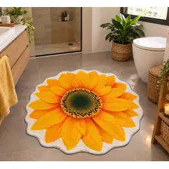 GENERICO - ALFOMBRA EN FORMA DE FLOR PIEL DE DURAZNO