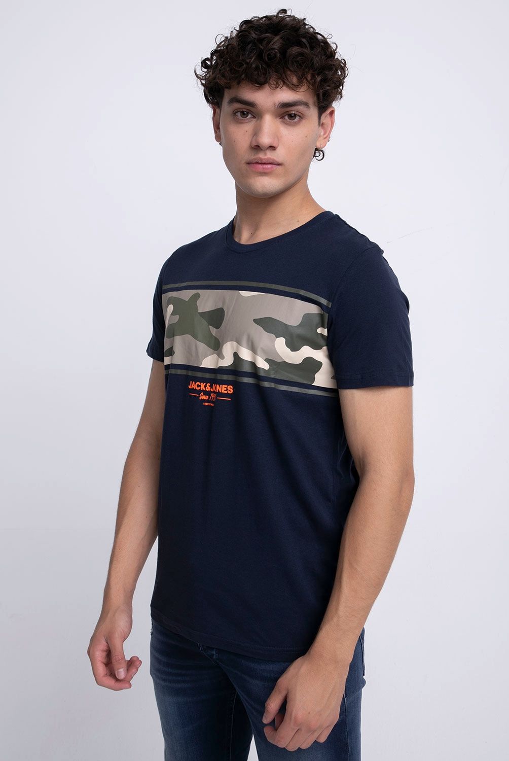 JACK&JONES - Jack&Jones Polera Con Estampado De Camuflage Y Logo
