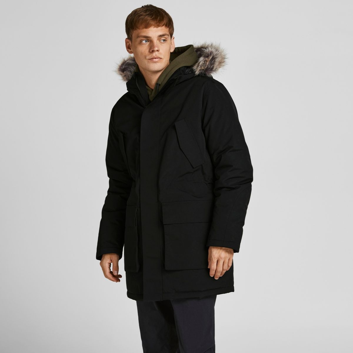 JACK&JONES - Parka Con Capucha Con Forro De Pelo Sintético
